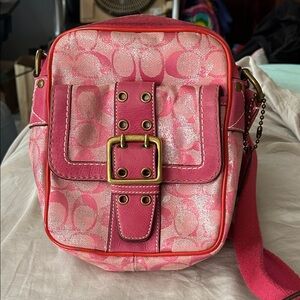Coach Pink and Gold Crossbody Bag